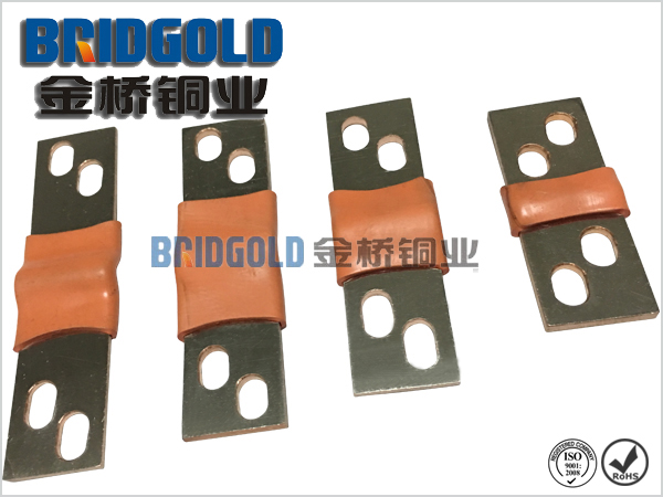 金橋生產(chǎn)的新能源汽車動力電池銅箔軟連接產(chǎn)品，帶絕緣材料