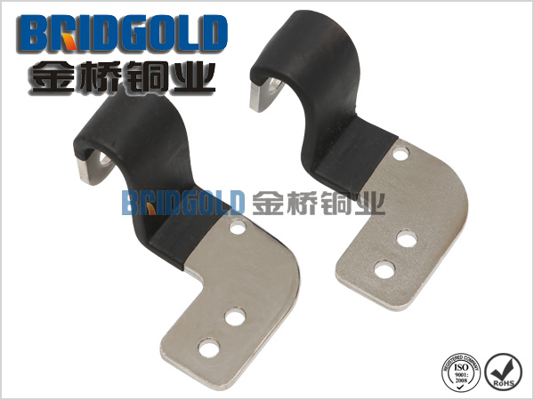 金橋生產(chǎn)的新能源汽車動力電池銅箔軟連接產(chǎn)品，帶絕緣材料